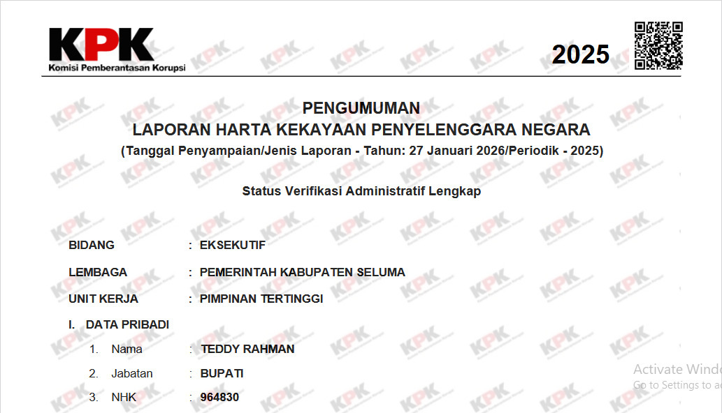 Pengumuman LHKPN