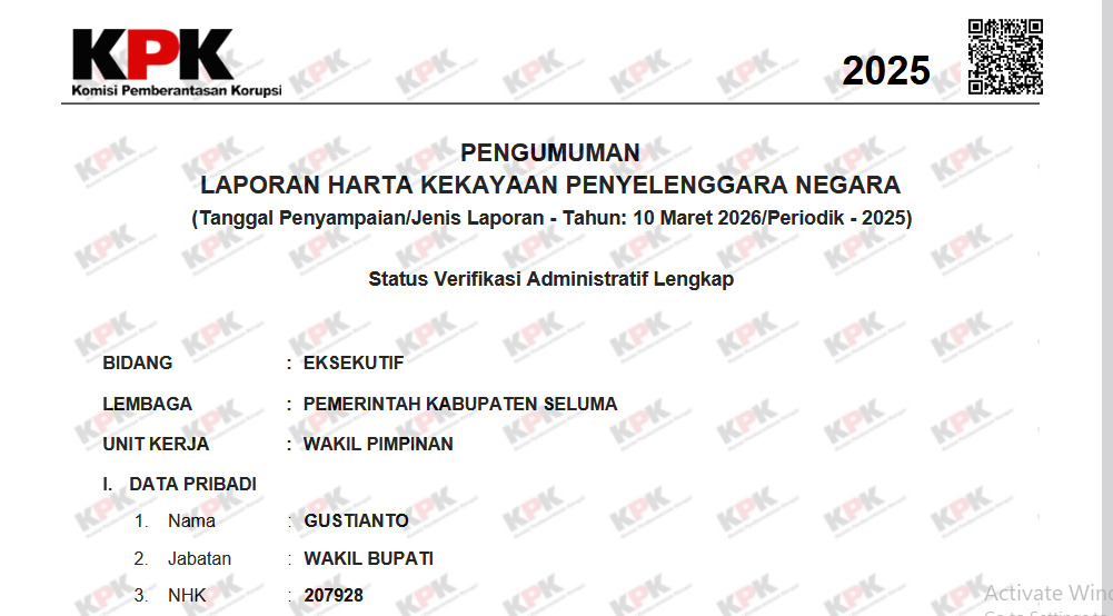 Pengumuman LHKPN