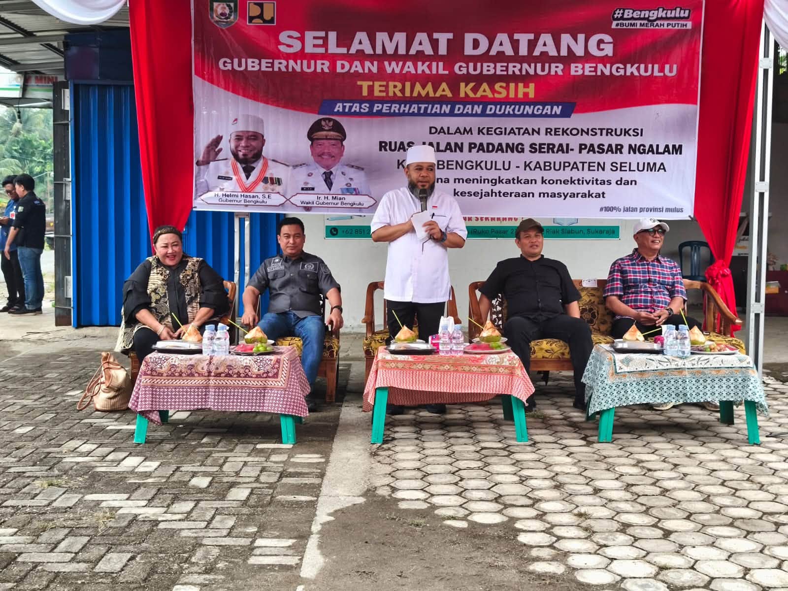 GUBERNUR HELMI HASAN LAKUKAN PENENTUAN TITIK NOL REKONSTRUKSI JALAN PADANG SERAI–PASAR SELUMA